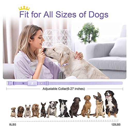 Bousnic Shock Collar for Dogs - Waterproof Rechargeable Dog Electric Training Collar with Remote for Small Medium Large Dogs with Beep, Vibration, Safe Shock Modes (8-120 Lbs) (Purple) - color: Purple
