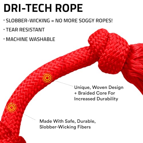 Playology Tug Rope Dog Toys for Medium Dogs - Medium, Beef Scent - size: Medium, style: Beef