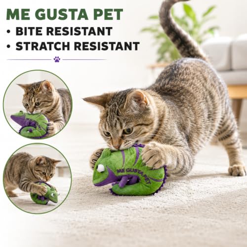 Cat Toys Catnip Crinkly Sound Toy with North American Catnip | Lizard Cat Toy Crinkle Paper Sound | Cat Kitten Toy Teething Chew | Cats Kicker Crinkle Paper | Chameleon Cat Toy 4.5-INCH