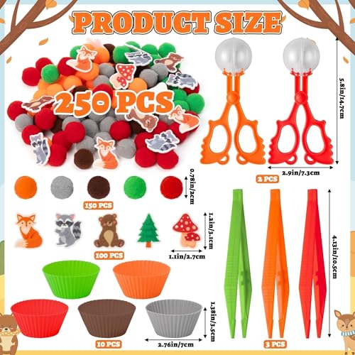 EZdhuawuse Woodland Animals Sensory Bin Fillers, 266Pcs Fall Gifts for Kids - style: Woodland Animals