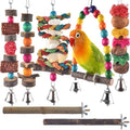 Bissap 7‑Pack Bird Chew Toys, Natural Wood Perch for Small Medium Parrots - size: 7 pieces