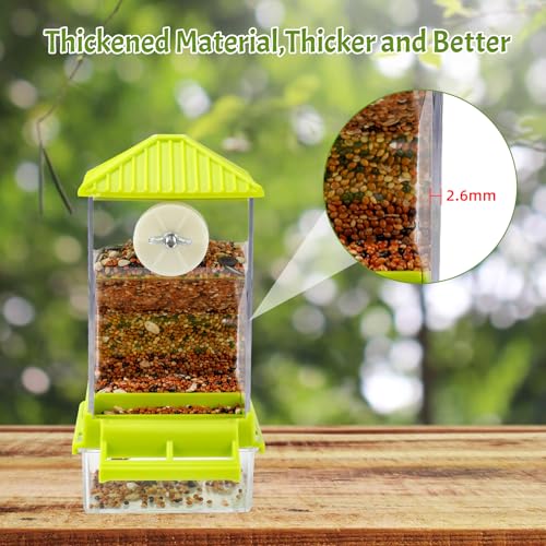 Rypet No-Mess Automatic Bird Feeder for Cage, Parrot Cage Accessories - color: Transparent A80 Green