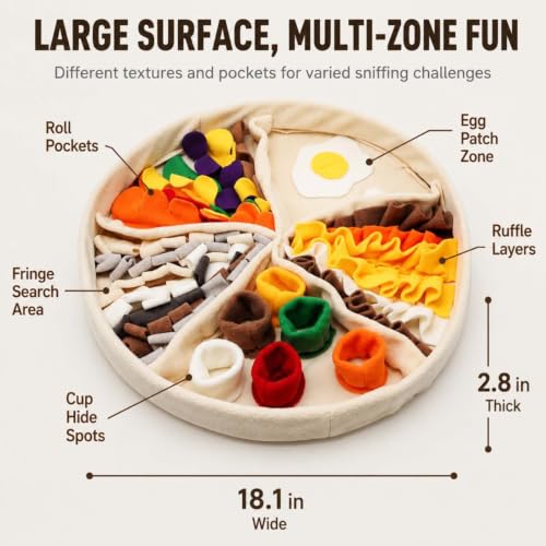 GROZY Snuffle Mat for Dogs & Cats, Interactive Foraging Slow Feeder Mat