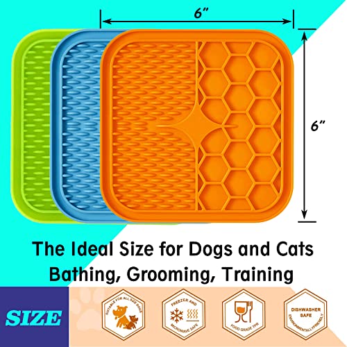 Lick Mat for Dogs, Dog Lick Mat with Suction Cups for Anxiety, Peanut Butter Dog Licking Mat Slow Feeder Dispensing Treater Lick Pad for Dogs Cats Grooming Bathing and Training (Small Blue) - color: Small Blue