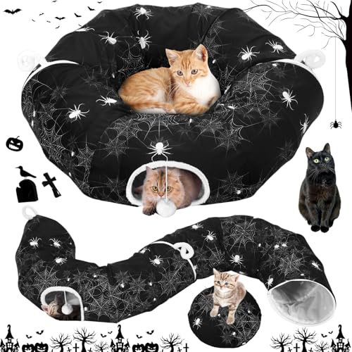 Aliceset Halloween Cat Tunnel Bed for Indoor Cats