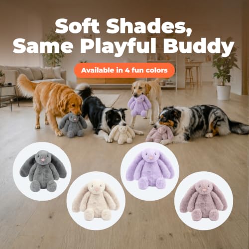 Best Pet Supplies Bunny Buddy Squeaky Plush Dog Toy - Gray - color: Bunny (Gray), size: Large