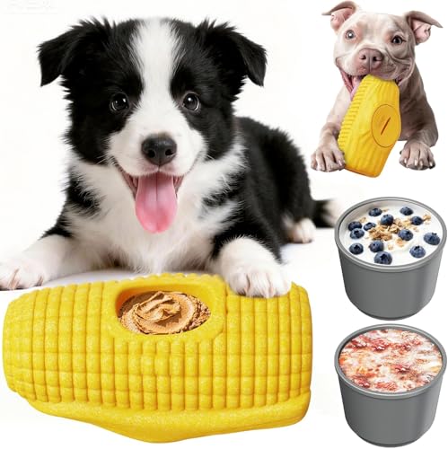 Mile High Life Dog Frozen Treat Toys, Interactive Dog Lick Toys with Dual Frozen Molds, Indestructible Aggressive Chew Toys to Keep Them Busy, Food Grade-Easy to Clean-Reduce Anxiety-Safe Chewing