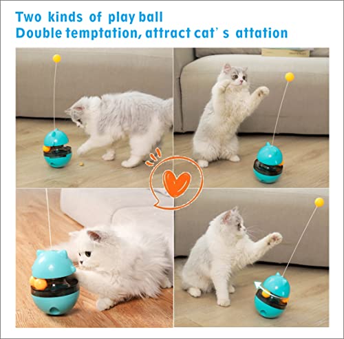 Cat Treat Dispenser Tumbler Interactive Puzzle Feeder, Cat Snacks Temptations Ball Food Puzzle Toy - color: Pink