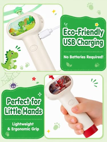 2PCS Outside Toys for Kids & Pets Electric Disc Launcher 6 Flying Spinners - color: Red and Green