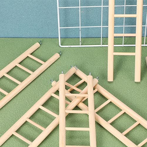 Kigeli 6 Pcs Bird Ladders for Cockatiels, Wooden Ladders for Bird Cages