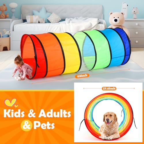 1 Pcs Giant 27.6 Inch Play Tunnel for Kids and Large Dogs