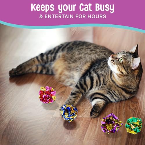 SPOT Ethical 1-1/2-Inch Mylar All Breed Sizes Balls Cat Toys, 4-Pack for All Breed Sizes