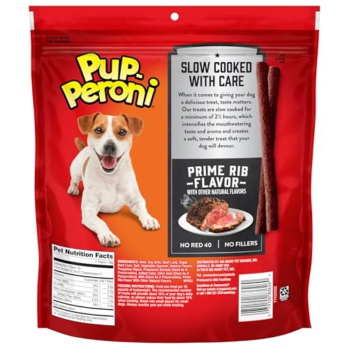 Pup-Peroni Prime Rib Flavor Dog Treats, Bag 1.41 Pound (Pack of 4) - size: 1.41 Pound (Pack of 4)