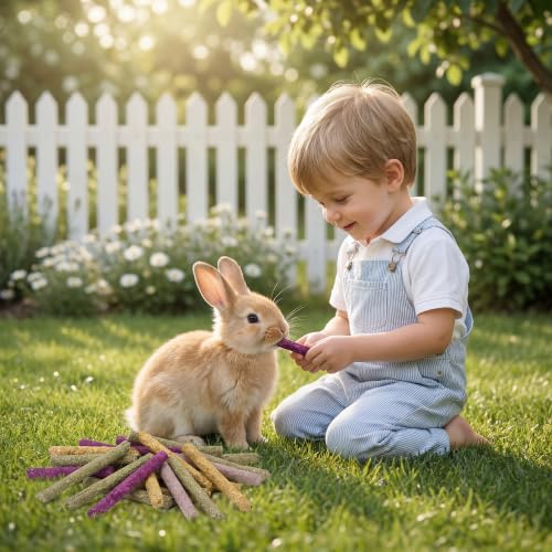 24pcs Rabbit Treats Chew Sticks Guinea Pig Toys Natural Timothy Grass Molar Teeth Sticks Bunny Hamster Chinchilla Small Animals - size: 24pcs treats