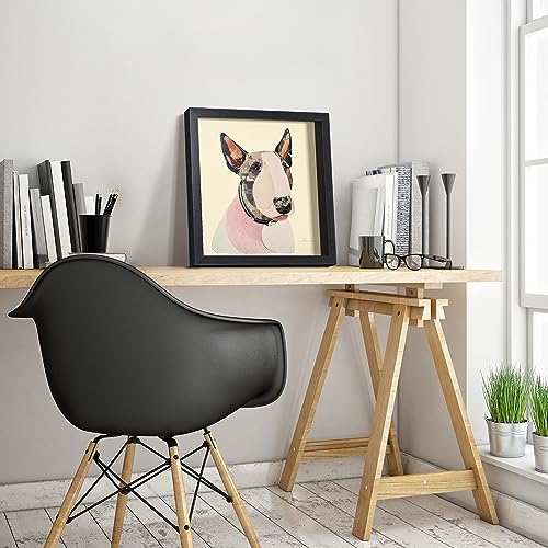Empire Art Direct American Bull Terrier Dimensional Art Collage Hand Signed by Alex Zeng Framed Graphic Dog Wall Art, 17" x 17" x 1.4", Ready to Hang - color: Pink & Purple, size: 17"L x 17"W