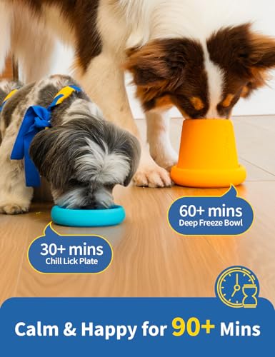 2-in-1 Dog Freezer Bowl & Licking Mat, Frozen Dog Treat Toy