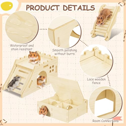 Breezehug 4 Pcs Hamster Cage Accessories Hamster Platform Toy, Castle - style: Castle