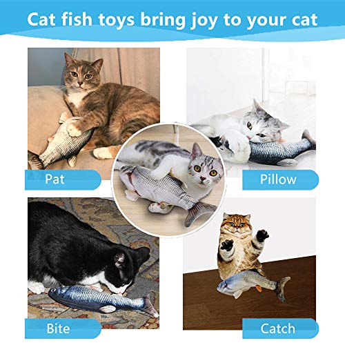 Tocirelo Cat Toys Flopping Fish with Catnip, Moving Interactive Cat Toy - color: Carp