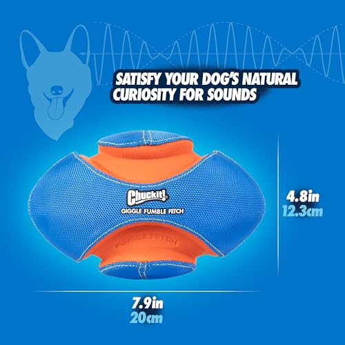 Chuckit! Giggle Fumble Fetch Ball Dog Toy 7.9", Makes Funny Giggle Sounds - style: Giggle Fumble