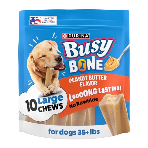Purina Busy Bone Large Dog Chew Treats, Peanut Butter Flavor, 10 ct Pouch - size: 2.19 Pound (Pack of 1)