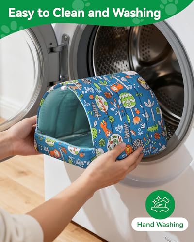 2 Pack Hamster Hideout Bed, Washable Small Animal House Bed Hamster House - color: Green+Yellow, size: 6*6in