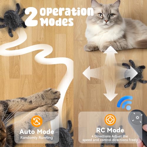 Pawingcat Horror Spider Cat Toys Interactive Remote Control Cat Toy