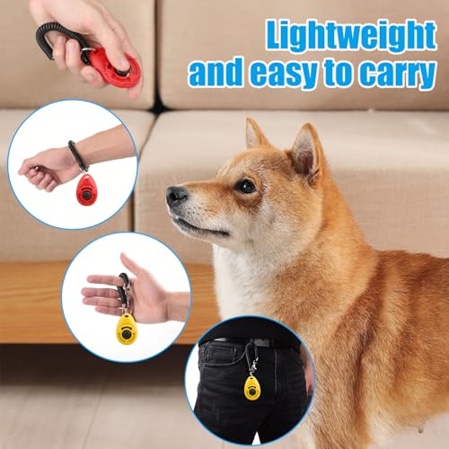 Diyife Dog Clicker for Training, 2 Pack Dog Training Clicker - color: Red and Yellow