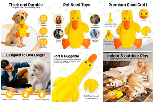 FGA MARKETPLACE Duck-Frog-Squirrel Flat NO Stuffing NO Squeak Plush Dog Toy, Funny Style Will Entertain Your Pet for Hours, Recommended for Small and Medium Dog 21 INCH Long - color: DUCK FROG CHIPMUNK