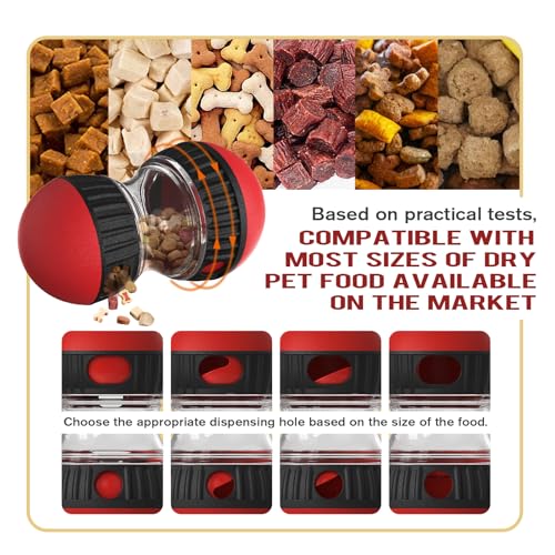 Dog Puzzle Toy Adjustable Treat Dispensing Ball ﻿Fun Slow Feeder - color: Red