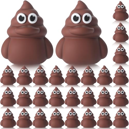 Chunful 25 Pcs Mini Poop Rubber Ducks Bulk Rubber Brown - color: Brown, size: Rubber