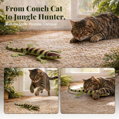 CiyvoLyeen Plush Lizard Catnip Toys for Indoor Cats 4 Pack - style: 4 Lizards