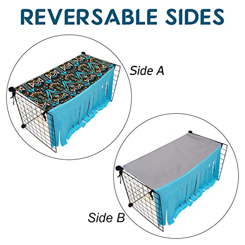 RIOUSSI Guinea Pig Hideout Hideaway Corner Fleece Toys Cage Accessories - color: Blue Rectrangle