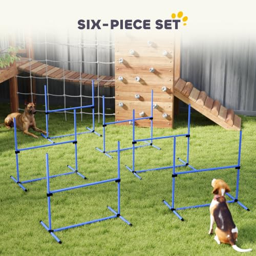 PawHut 6 Piece Dog Agility Training Equipment for Dog Agility Course Blue - color: Blue, size: 6 Piece