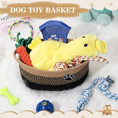 Zopeal Dog Toy Gift Basket Set for Puppy Birthday, Black - color: Black