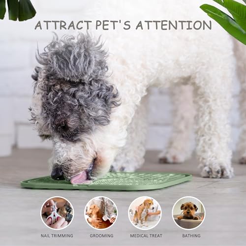 ChefAide 2 Pack Lick Mat for Dogs, Cats & Puppies with Suction Cups - color: Green & Blue