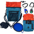 Jalousie Dog Training Pouch with Training Clicker and Water Bowl - 5 Ways to Wear - Carry Toys, Treats for Positive Reinforcement - Built-in Poop Bag Dispenser (Teal) - color: Teal