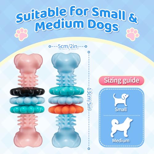 2 Pack Indestructible Puppy Chew Toy Soft Durable Teeth Cleaning