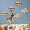Lenwen 6 Set Cat Wall Shelves, Wood Cat Climbing Step, Wall Mounted,Fish - style: Fish
