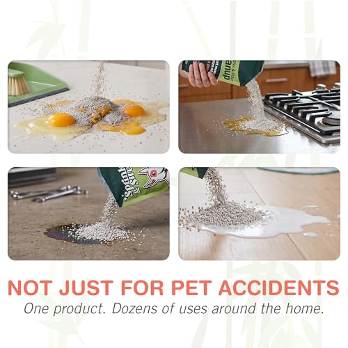 Sprinkle & Sweep: Pet Mess & Odor Cleanup Duo - 15oz Bag & Dustpan Broom - Dog Accident Clumping Powder, Remove Urine-Poop-Vomit from Hard Services - style: 1 Bag + Sweeper Kit