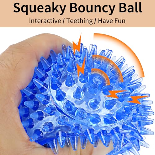 6 Pack Squeaky Spiky Dog Balls, Puppy Chew Toys for Teething, Medium - size: Medium