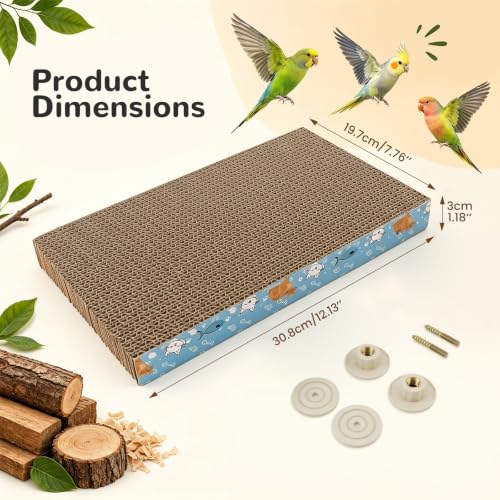 GlowUp 12.13in Paper Bird Toy, Platform Chew for Perch Parrots 1 Pack