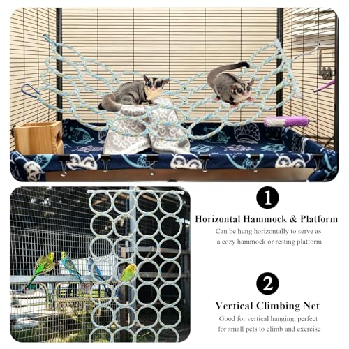 Hypeety Rat Climbing Rope Net Small Pet Hanging Rope Swing, 28-Ring, 2pcs - color: 28-ring