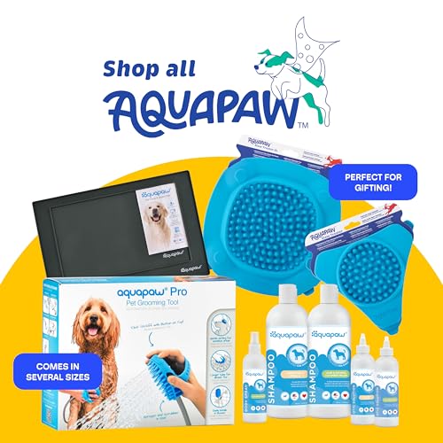 Aquapaw Silicone Dog Lick Mat - Suction Cup Slow Feeder Pad - Calming Bath Time Aid & Dog Grooming - Stress Relief & Pet Enrichment - Pack of 2 - XL & Small, Blue - size: 2-Pack XL & Small