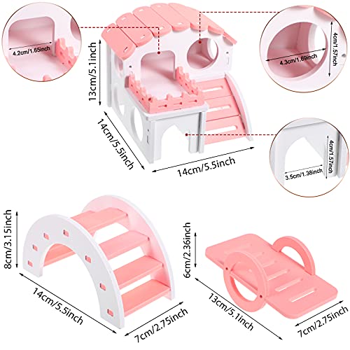 Skylety 3 Pieces Fun Hamster Guinea Pig Hideout Kit, Small, Pink - color: Pink, size: Small