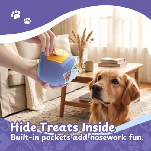 Interactive Dog Toy, Treat-Hiding Geo Bouncing Ball with Shape Pockets - style: Geo Ball