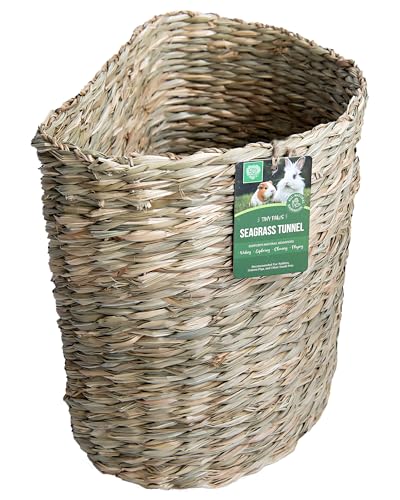 Small Pet Select Tiny Paws Jumbo Seagrass Tunnel, for Guinea Pig, Rabbit, Bunny, Toys, Hideout Tunnel, Cage Accessories, 14x13x10