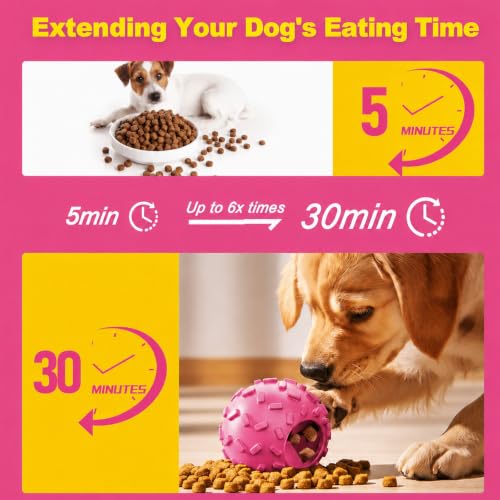 Treat Dispensing Dog Toy, Dog Puzzle Toy and Dog Treat Ball for Small Dogs - color: Purple