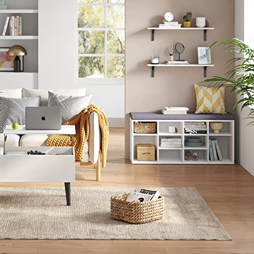 DINZI LVJ Long Wall Shelves, 23.6Inch Wooden Wall Mounted Shelves, Set of 2 - color: White, size: 23.6 Inch