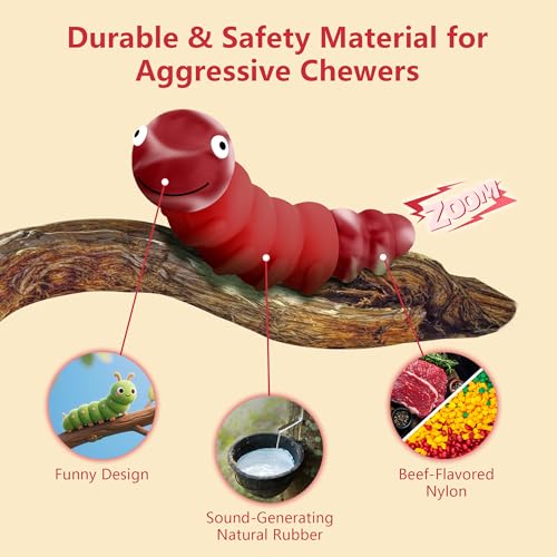Indestructible Dog Toys for Aggressive Chewers, Tough Toy - color: Red