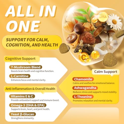 Advanced Calming Chews for Dogs-Brain & Composure Support - size: 135Ct Salmon